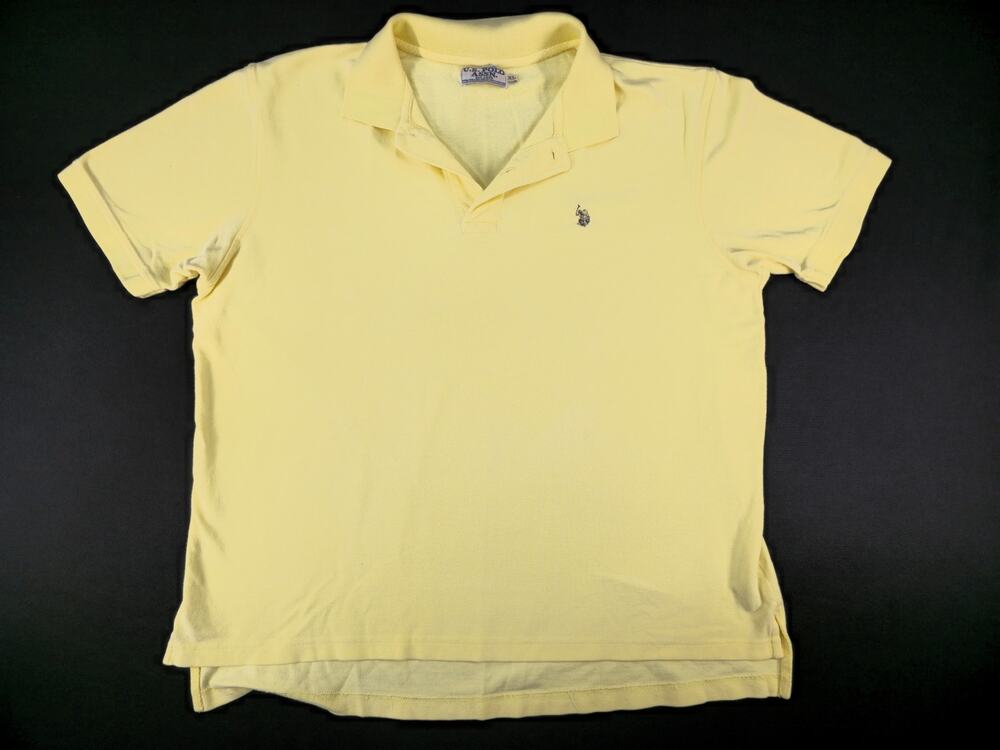 U.S. Polo‎ Assn. Polo Shirt Men's XL Yellow Short Sleeve 100% Cotton Pony Logo